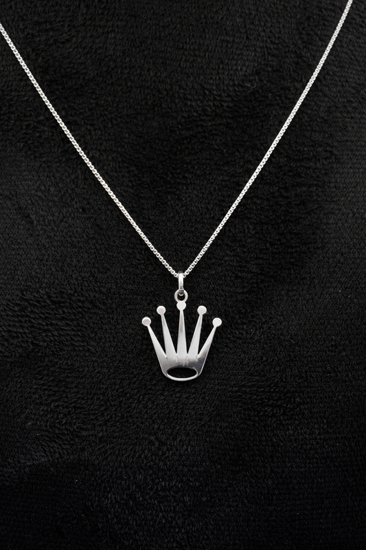 Halskette aus 925 Sterling Silber mit Kronen-Anhänger