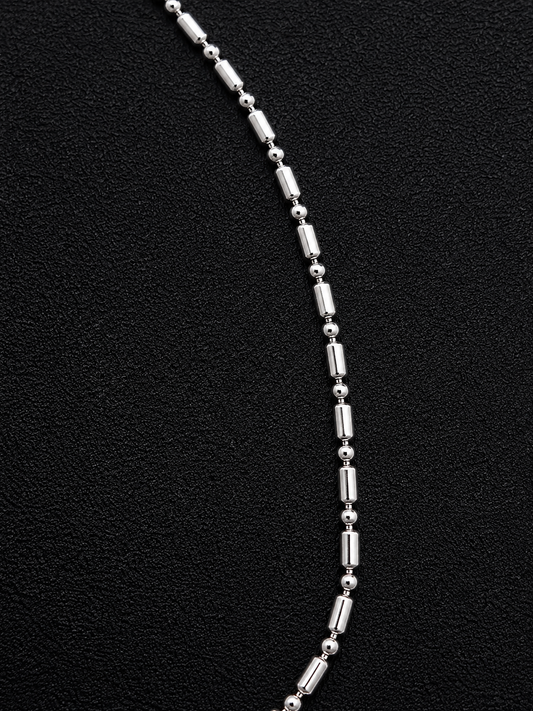 Feine Fußkette aus 925 Sterling Silber – Kugel- & Gliederdesign