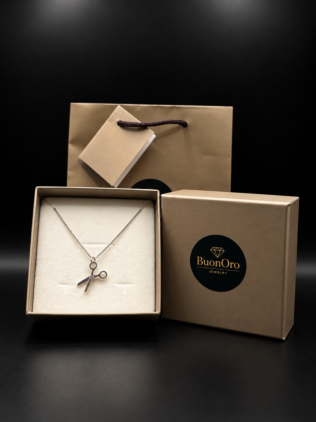 Scheren-Kette aus 925 Sterling Silber