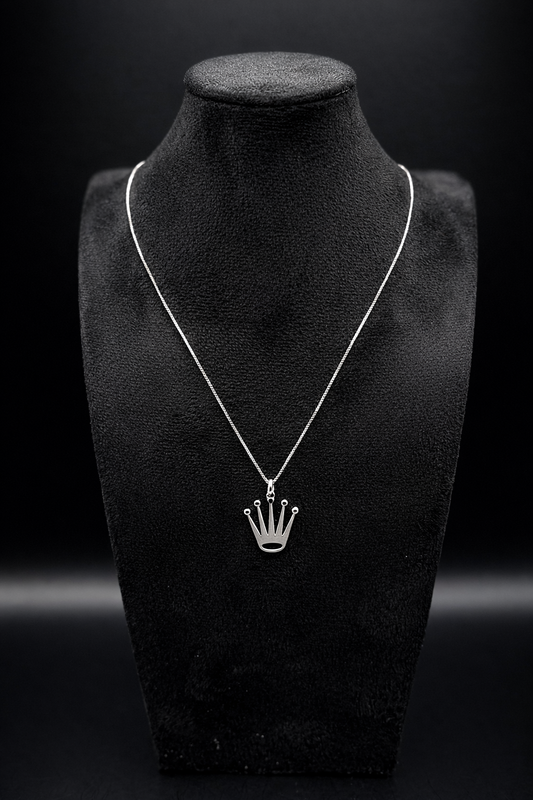 Halskette aus 925 Sterling Silber mit Kronen-Anhänger