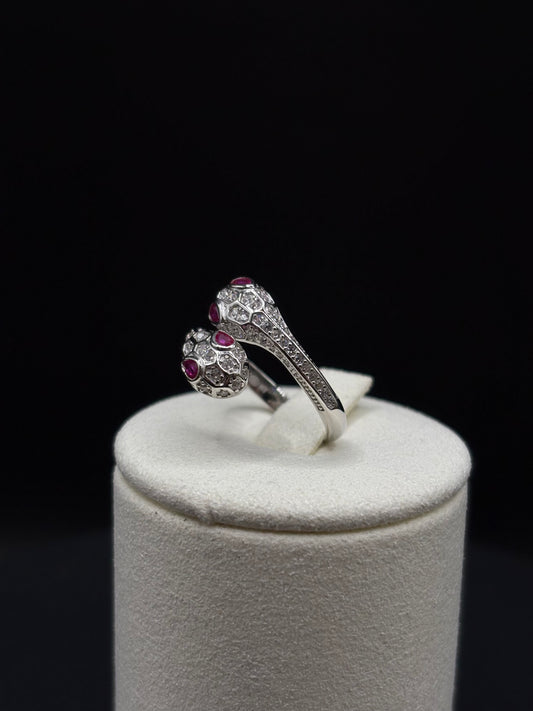 Snake ring made of 925 sterling silver with zircon