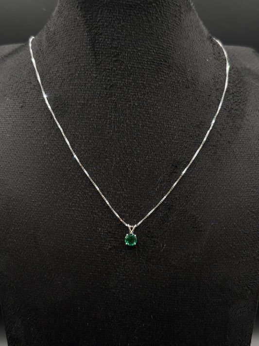 Parure di gioielli in argento sterling 925 con zircone verde