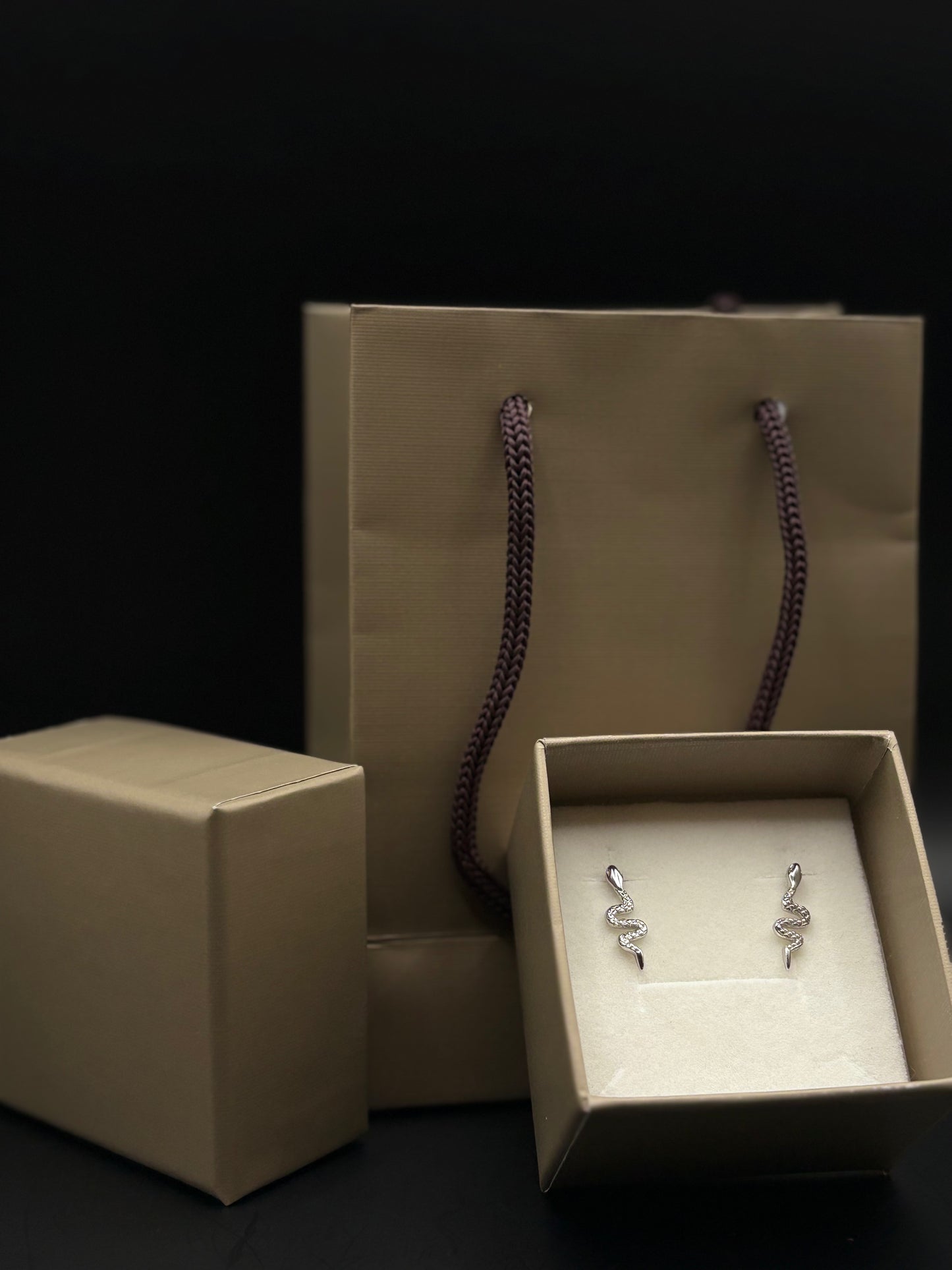 Snake stud earrings