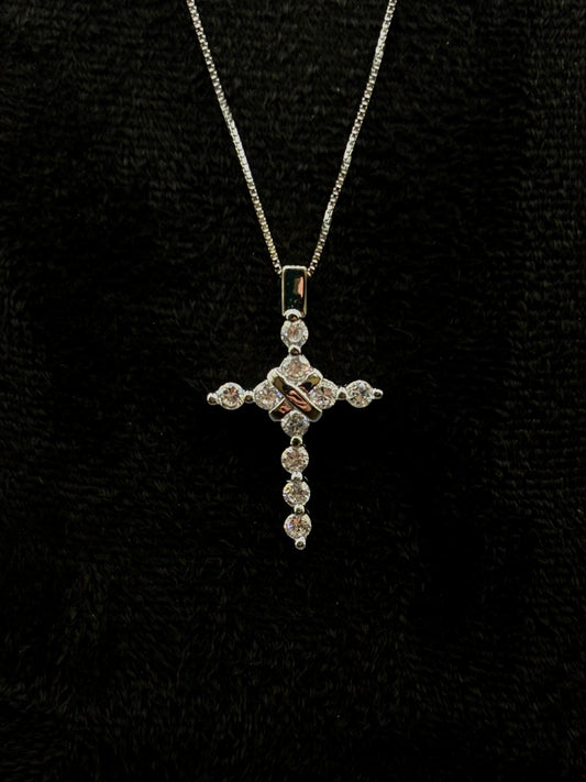 Kreuz Halskette mit Zirkonia aus 925 Sterling Silber