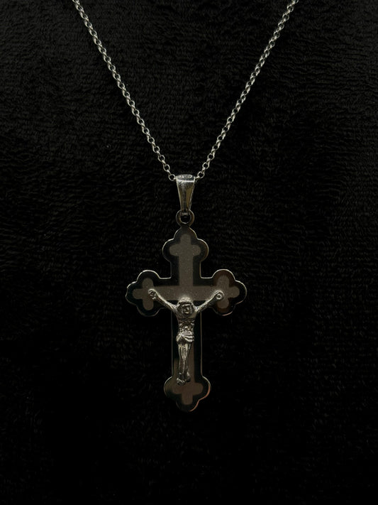 Klassische Kreuz Halskette mit Jesus aus 925 Sterling Silber