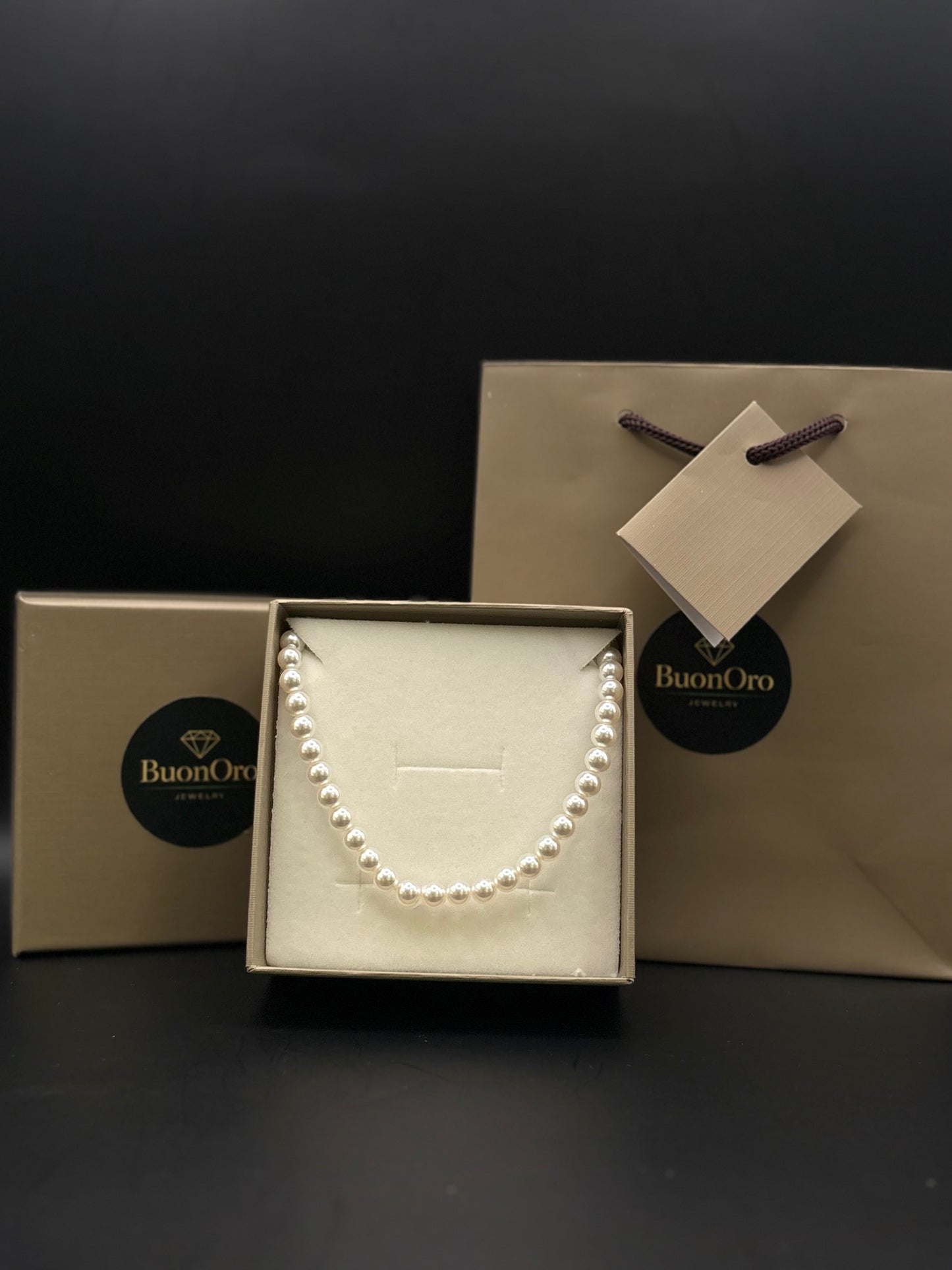 Elegante Perlenkette aus 925 Sterling Silber mit weißen Perlen