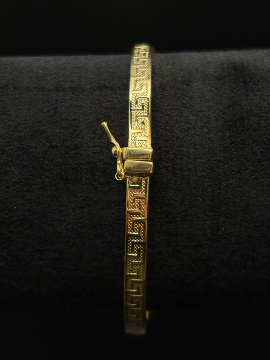 Vergoldeter Armreif aus 925 Sterling Silber mit Mäander-Design