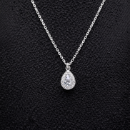 Silver chain with teardrop pendant made of 925 sterling silver 