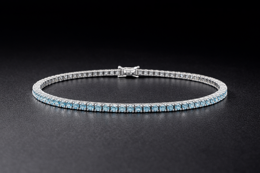 Bracciale tennis 18 cm in argento sterling 925 con chiusura a cerniera 