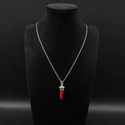 Corno Porta Fortuna Kette aus 925 Sterling Silber – Roter italienischer Glücksbringer