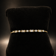 Elegantes Zirkonia-Armband aus vergoldetem 925 Sterling Silber