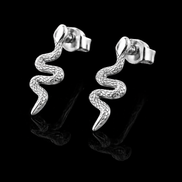 Boucles d'oreilles serpent à tige