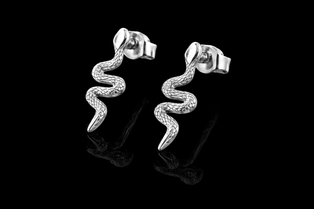 Boucles d'oreilles serpent à tige