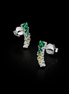 Boucles d'oreilles puces en zircon multicolore