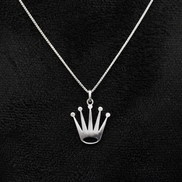 Collier en argent sterling 925 avec pendentif couronne