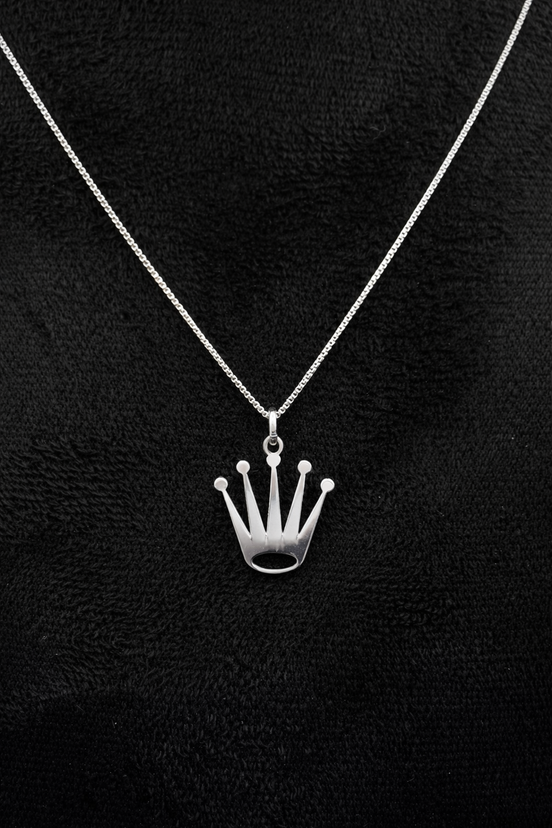 Halskette aus 925 Sterling Silber mit Kronen-Anhänger