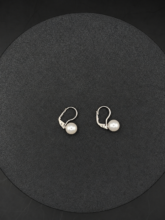 Perlen-Ohrhänger aus 925 Sterling Silber – 8 mm