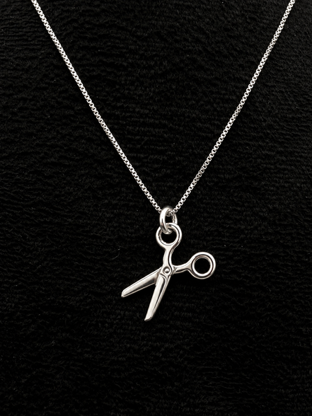Chaîne avec pendentif ciseaux en argent sterling 925