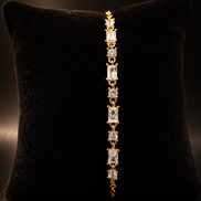 Elegantes Zirkonia-Armband aus vergoldetem 925 Sterling Silber