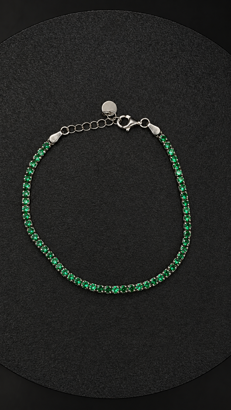Grünes Tennisarmband aus 925 Sterling Silber