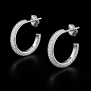 Creolen mit Strukturdesign aus 925 Sterling Silber