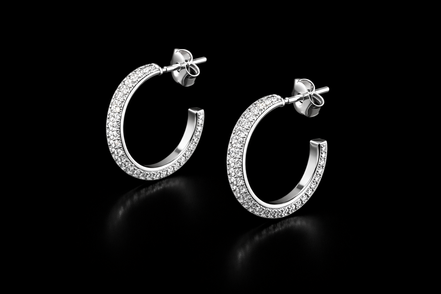 Creolen mit Strukturdesign aus 925 Sterling Silber