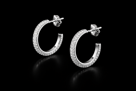 Creolen mit Strukturdesign aus 925 Sterling Silber