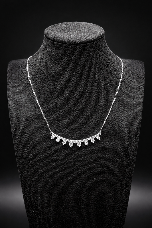 Silberkette mit funkelnden Anhängerelement aus 925 Sterling Silber