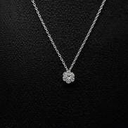 Silver necklace with flower pendant made of 925 sterling silver 