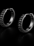 Creolen aus 925 Sterling Silber mit schwarzen Zirkonia