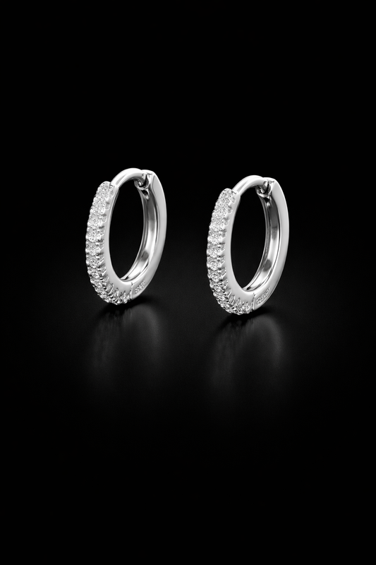 Creolen aus 925 Sterling Silber mit weißsen Zirkonen