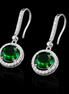 Boucles d'oreilles pendantes élégantes en zirconium vert