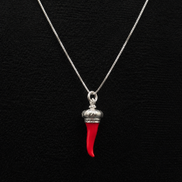 Corno Porta Fortuna Kette aus 925 Sterling Silber – Roter italienischer Glücksbringer