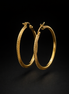 Patterned hoop earrings made of 925 sterling silver, gold plated