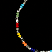 Cheville en perles colorées en argent sterling 925