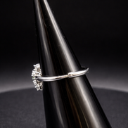 Bague cœur en argent sterling 925 avec pierre verte et oxydes de zirconium