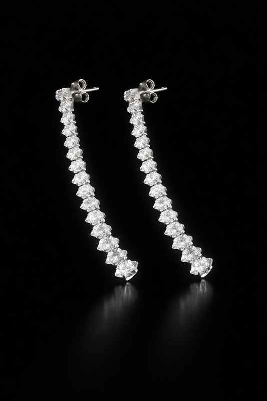 Zirkonia Line Steckerohrringe