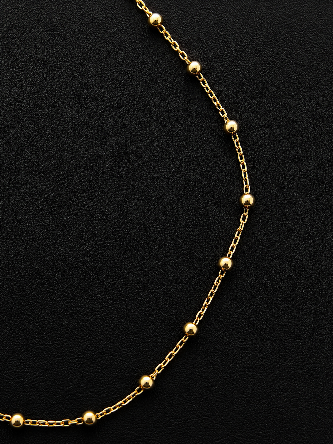 Vergoldete Fußkette mit Kugeln – 925 Sterling Silber