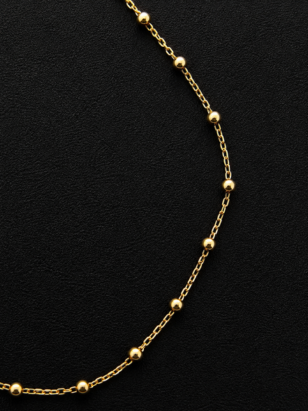 Vergoldete Fußkette mit Kugeln – 925 Sterling Silber