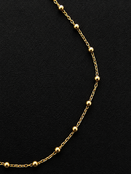 Vergoldete Fußkette mit Kugeln – 925 Sterling Silber