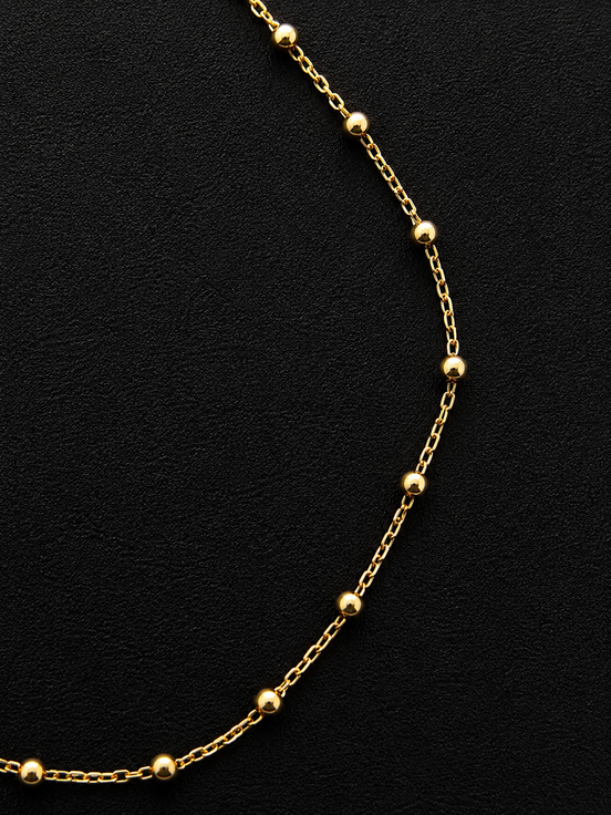 Vergoldete Fußkette mit Kugeln – 925 Sterling Silber