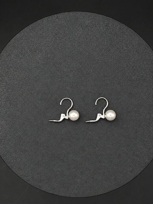 Perlen-Ohrhänger aus 925 Sterling Silber – 8 mm