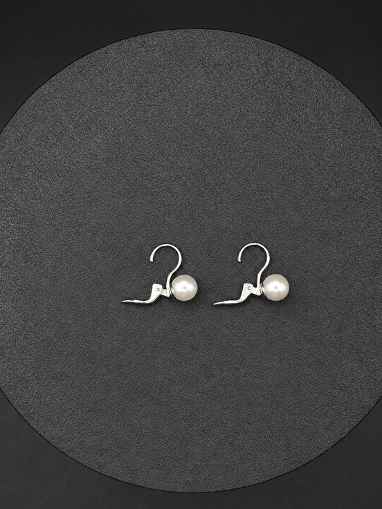 Perlen-Ohrhänger aus 925 Sterling Silber – 8 mm