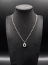 Catena in argento con ciondolo in zircone blu in argento sterling 925 