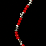 Élégante chaîne de cheville en argent sterling 925 avec perles rouges