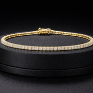 Tennis-Armband 18 cm aus 925 Sterling Silber vergoldet mit Zirkonia
