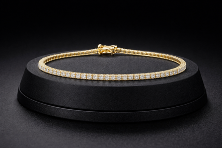 Tennis-Armband 18 cm aus 925 Sterling Silber vergoldet mit Zirkonia