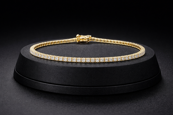 Tennis-Armband 18 cm aus 925 Sterling Silber vergoldet mit Zirkonia