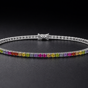 Rainbow Tennis-Armband 18 cm aus 925 Sterling Silber mit Klappverschluss
