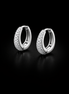 Delicati orecchini a cerchio in argento sterling 925 con zirconi bianchi